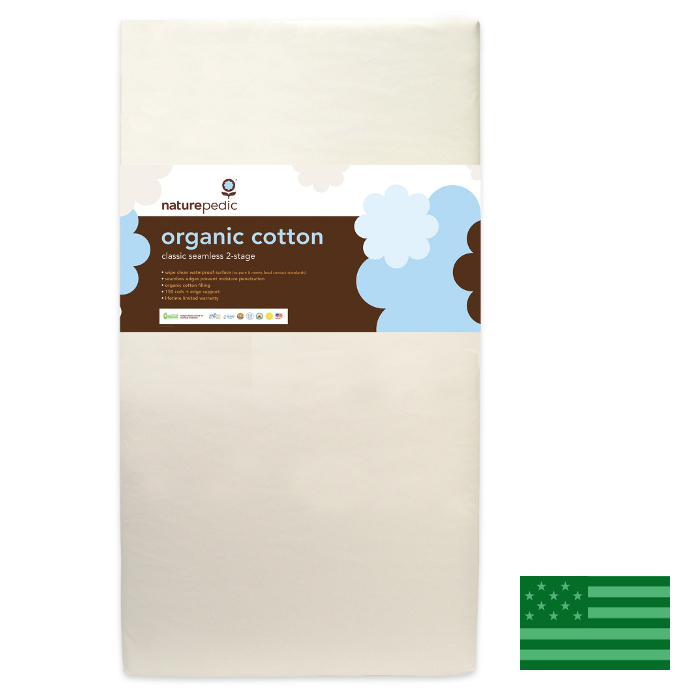 Naturepedic Organic Classic 150 Seamless 2 Stage Baby Crib Mattress - Waterproof - TEMPORARILY OUT OF STOCK