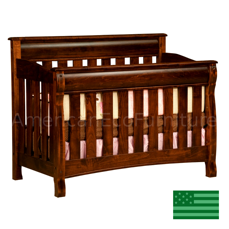 Caspian Convertible Baby Crib Made In Usa American Eco Furniture