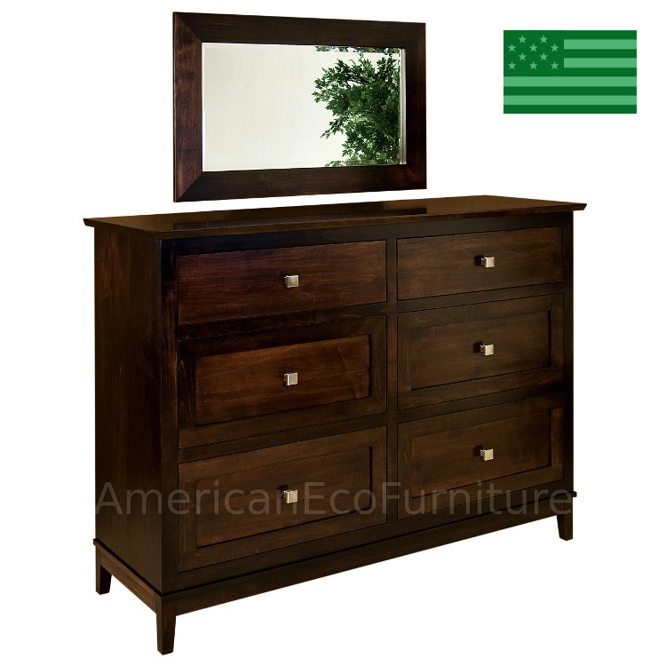 Amish Maarten 6 Drawer Dresser Usa Made Dressers American Eco