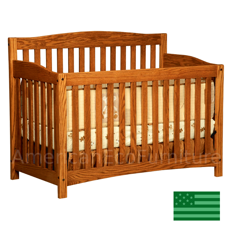 oak convertible crib