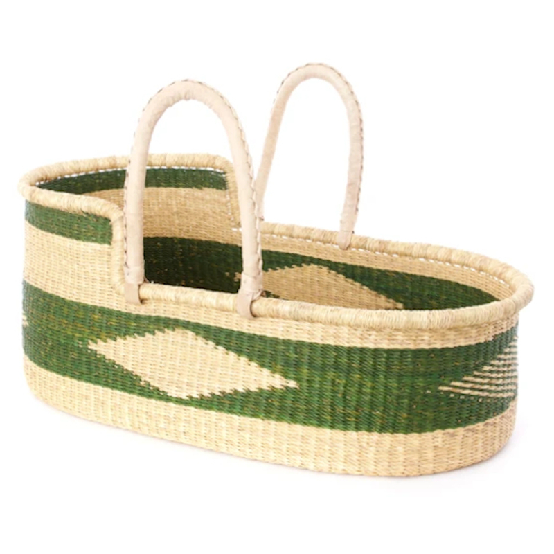 Large Emerald Akili Moses Basket for Loungers