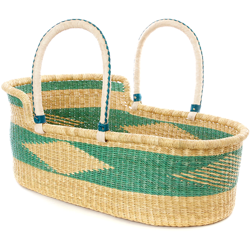 Large Turquoise Akili Moses Basket for Loungers