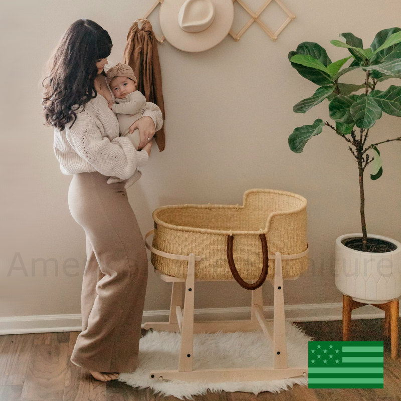 Addy & Sage Rocking Basket Stand for Ghanaian Bolga Moses Baskets