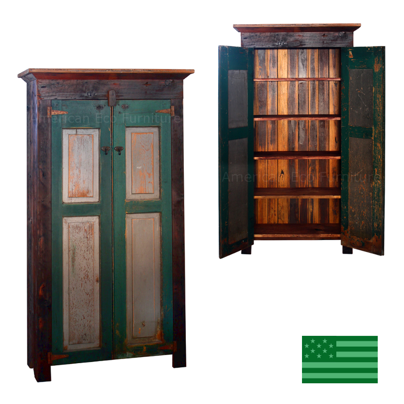 Aura Double Panel Shutter Cabinet With Reclaimed Barnwood American Aura Double Panel Shutter Cabinet Reclaimed Barnwood