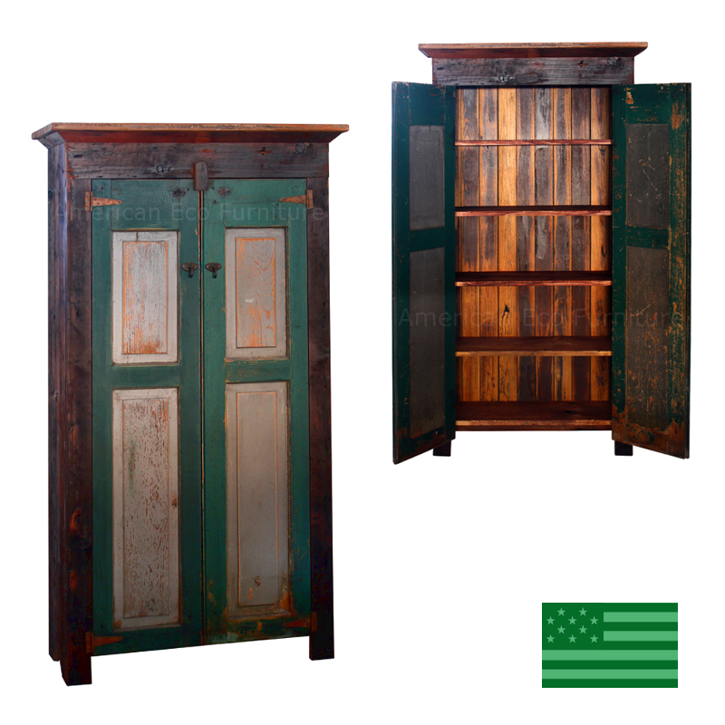 z 8-3-20 Aura Double Panel Shutter Cabinet - Reclaimed Barnwood - NO LONGER AVAILABLE