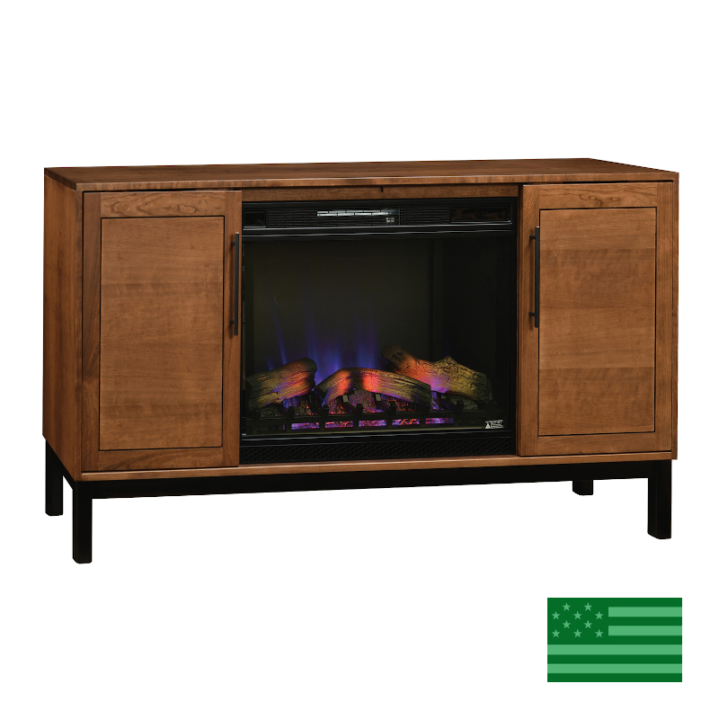 Captiva Media Cabinet with Sliding Doors & Fireplace