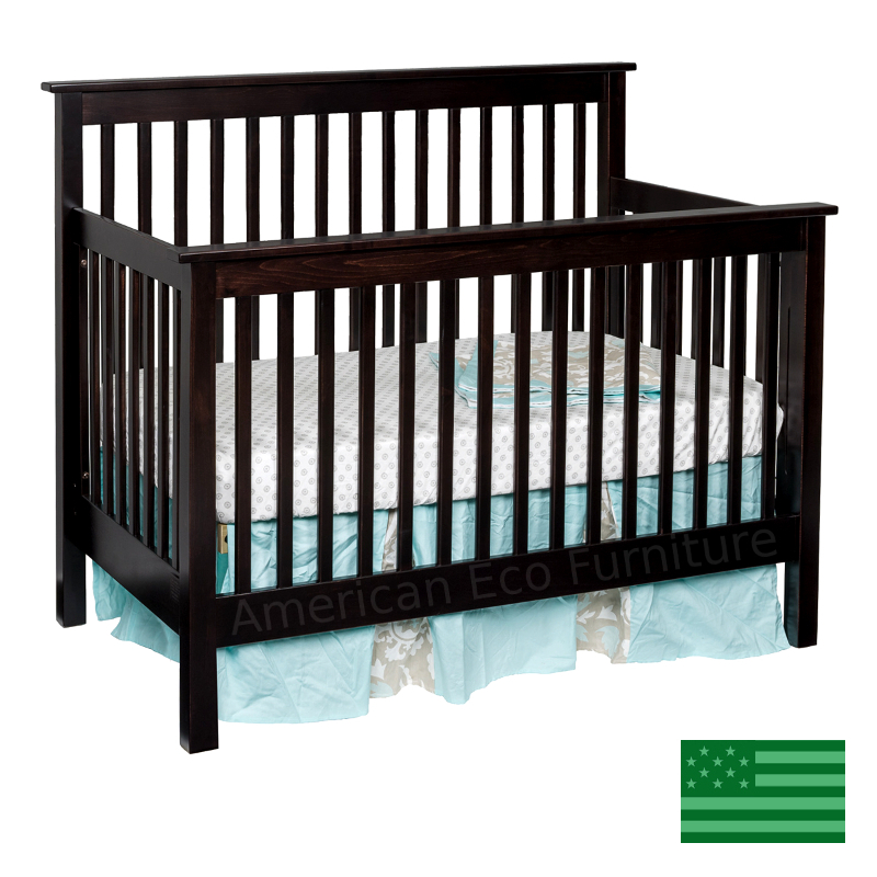 Quincy Convertible Baby Crib Made In Usa Solid Wood American Eco