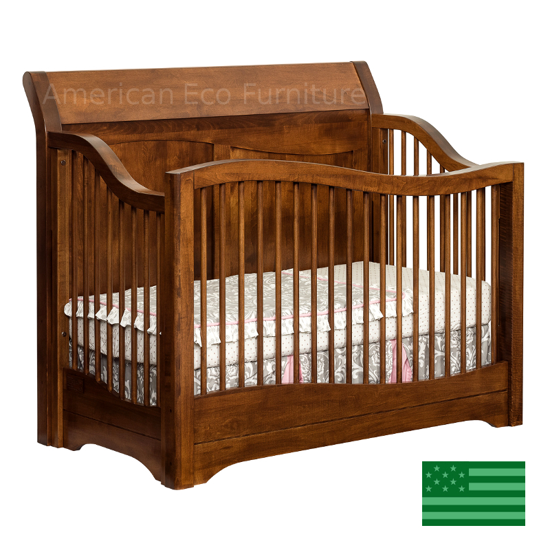 Trenton Convertible Baby Crib Made in USA Solid Wood 