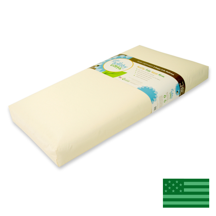 z 1-21-20 Lullaby Earth Leaf Pattern 2 Stage Super Lightweight Crib Mattress - Waterproof - NO LONGER AVAILABLE