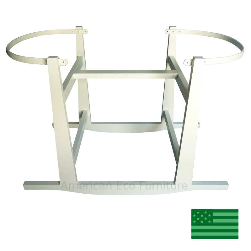 White Rocking Moses Basket Stand American Eco Furniture Rocking Moses Basket Stand White