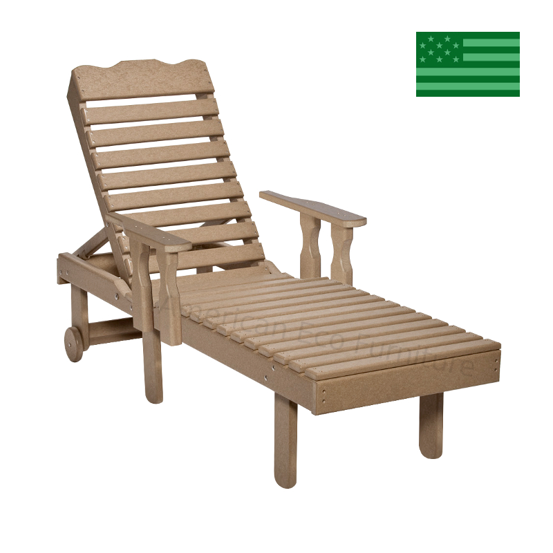 Newport Beach Chaise Lounge with Arms- Poly