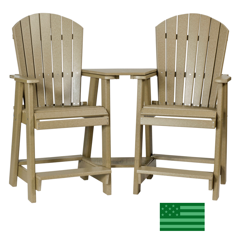 Newport Beach Twin Adirondack Balcony Chairs - Poly