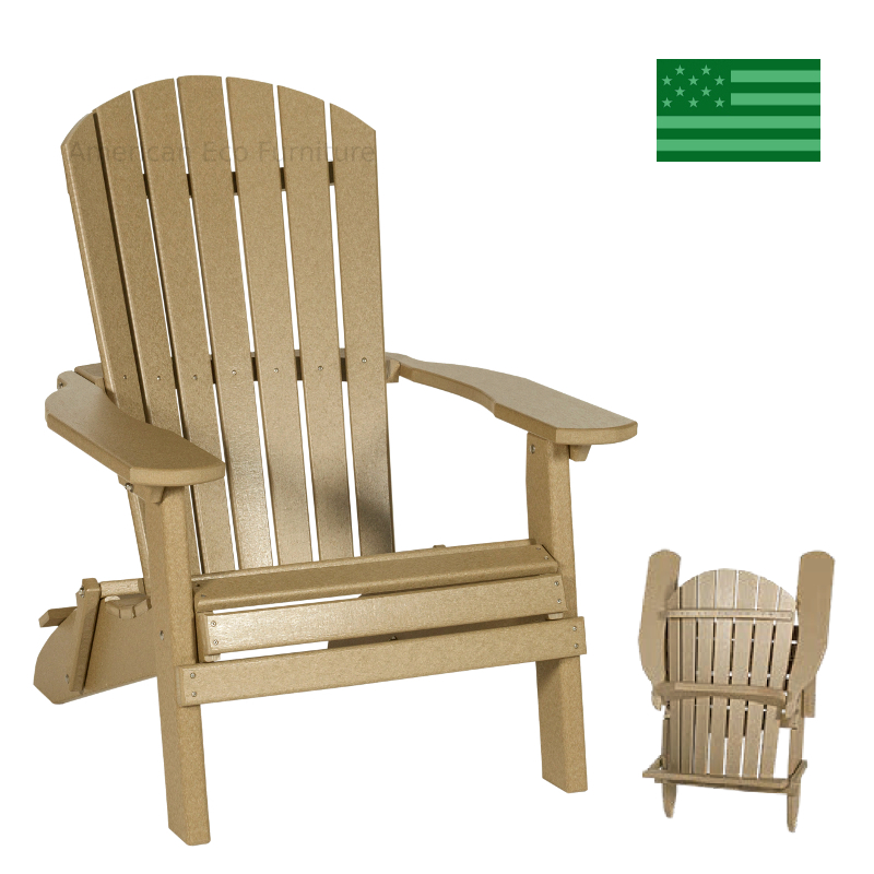 Newport Beach Folding Adirondack Chair Made in USA American Eco