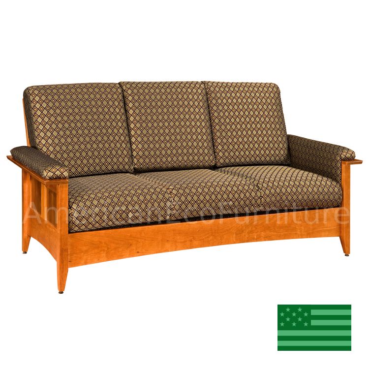 Amish Albany Sofa Solid Wood Made in USA American Eco Furniture