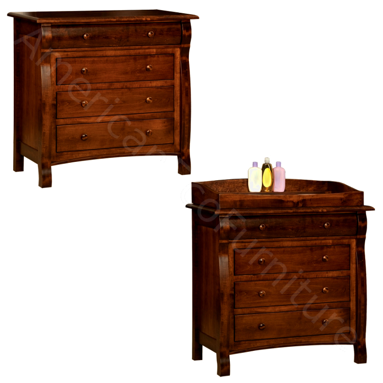 4 Drawer Dresser / Baby Changer (Shown in Brown Maple)