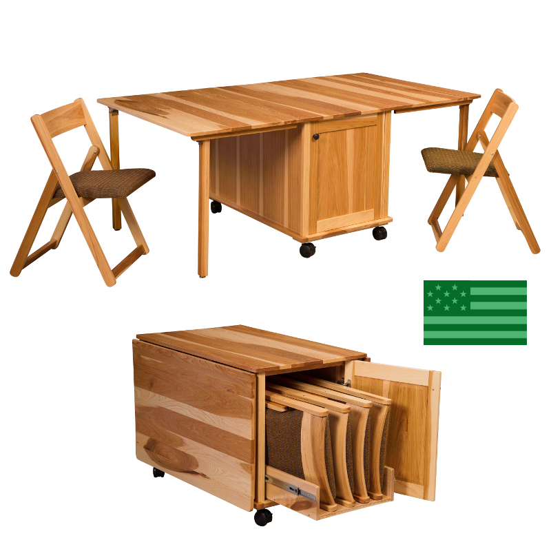 Table with chair top storage inside