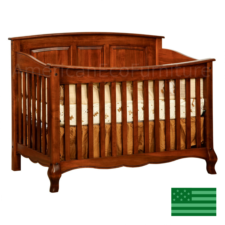 4 in 1 Convertible Baby Crib (Shown in Brown Maple)