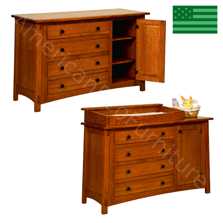 McCoy 4 Drawer / 1 Door Dresser & Baby Changer