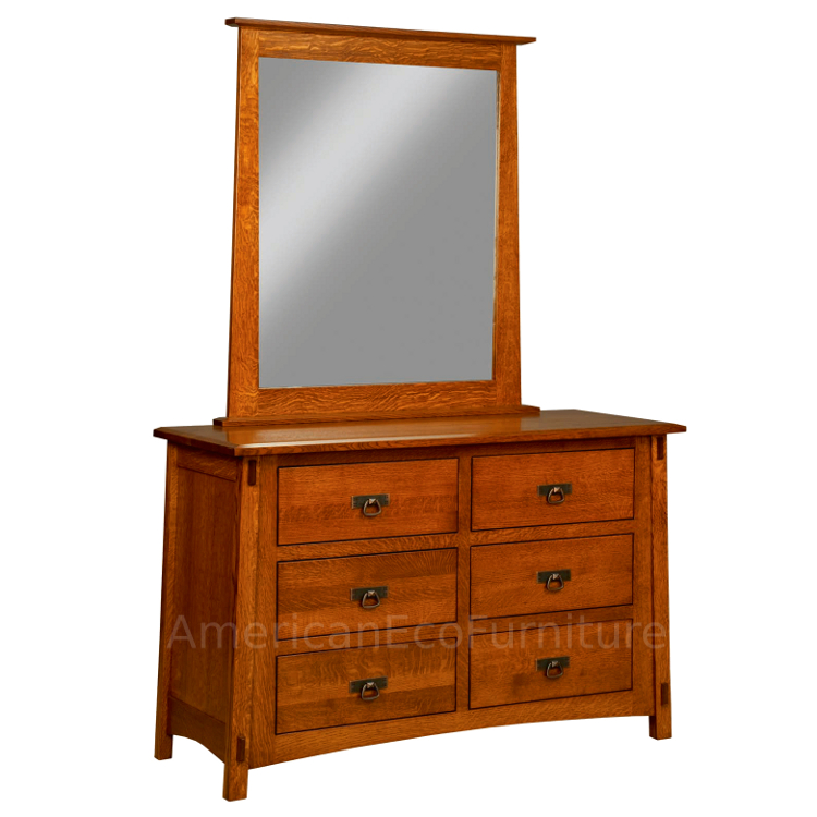 6 Drawer Dresser with Mirror (Shown in QSWO)