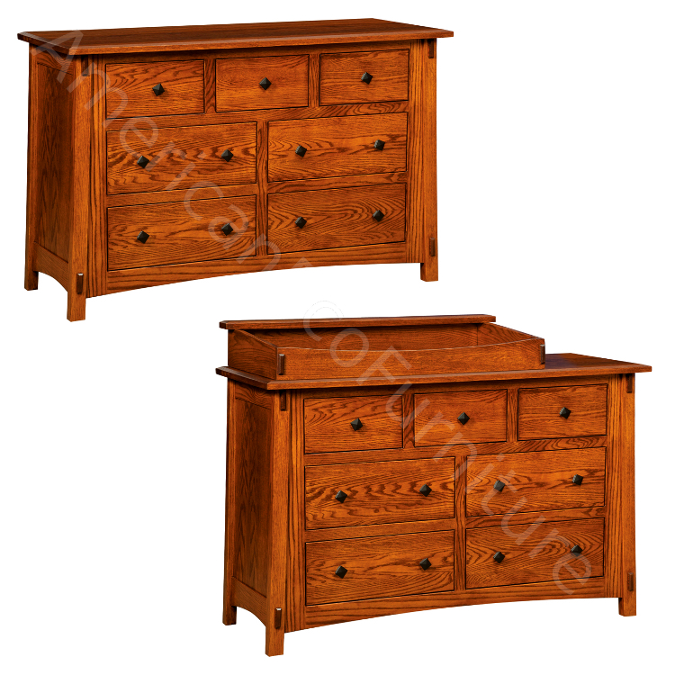 7 Drawer Dresser / Baby Changer (Shown in Red Oak)