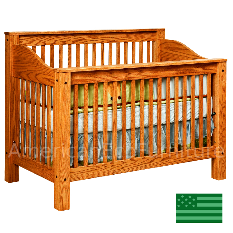 Mission 4 in 1 Conbertible Baby Crib (Shown in Red Oak