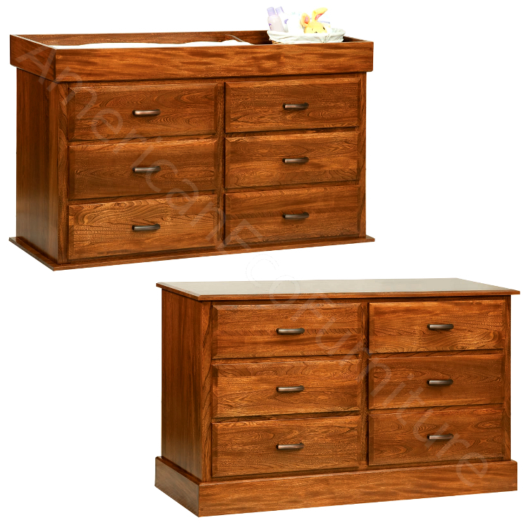 6 Drawer Reversible Dresser (Shown in Grey Elm)