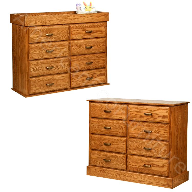 8 Drawer Reversible Dresser (Shown in Red Oak)
