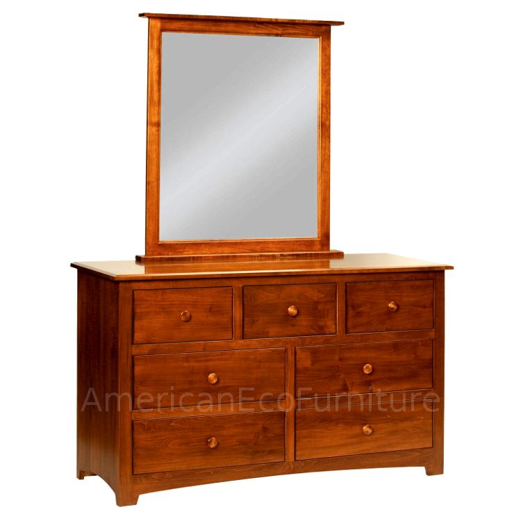 7 Drawer Dresser with Mirror (Shown in Brown Maple)
