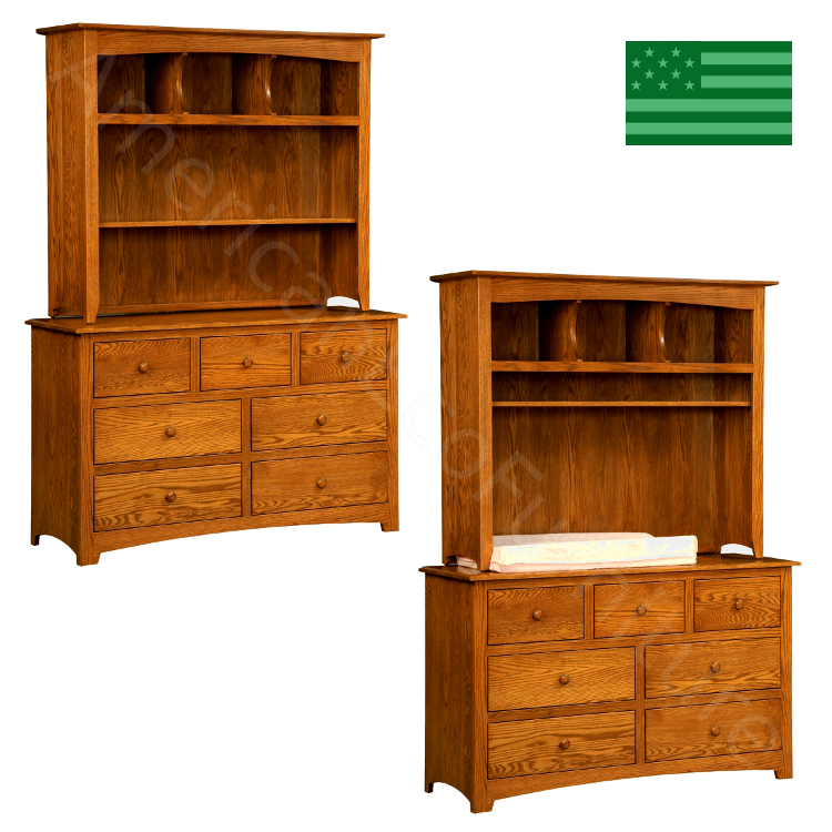 Monterey 7 Drawer Dresser & Baby Changer with Hutch