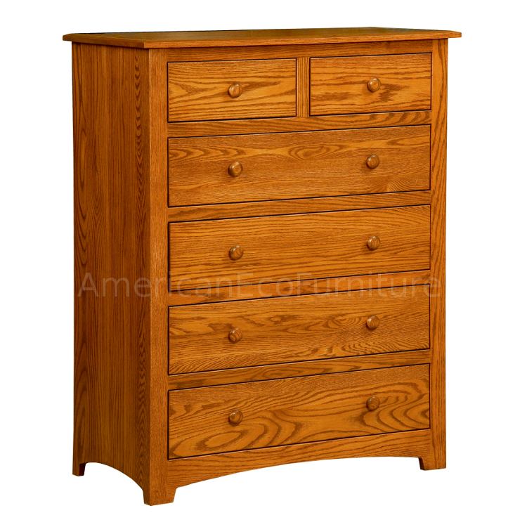 6 Drawer Chest (Shown in Red Oak)
