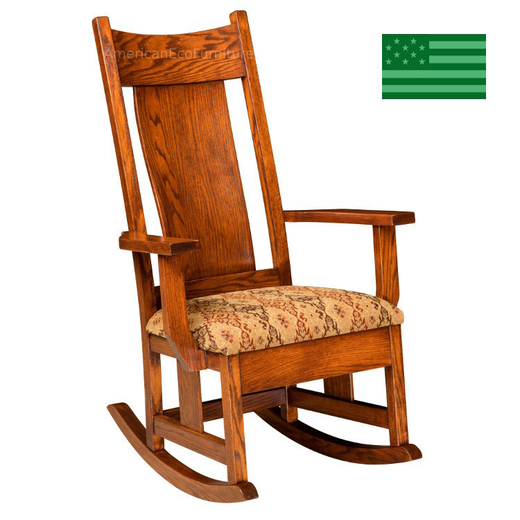 Shelby Rocking Chair with Upholstered Seat - DISCONTINUED