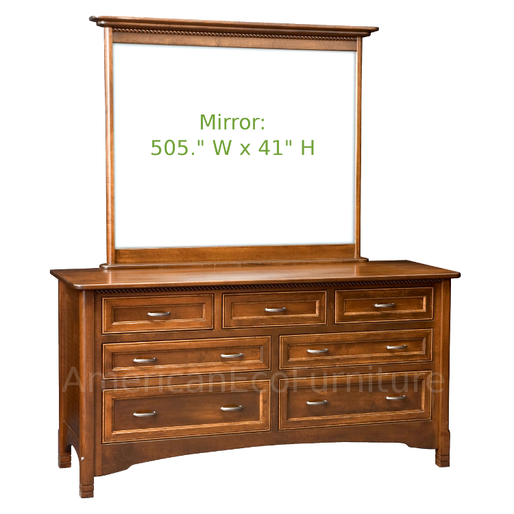 7 Drawer Dresser with Mirror (Shown in Brown Maple)