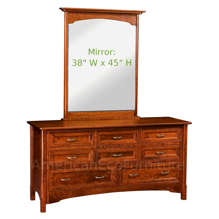 8 Drawer Dresser with Mirror (Shown in Brown Maple)